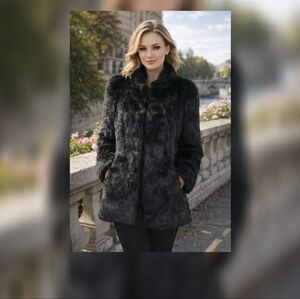 VTG Jacques Saint Laurent Rabbit Fur Coat M